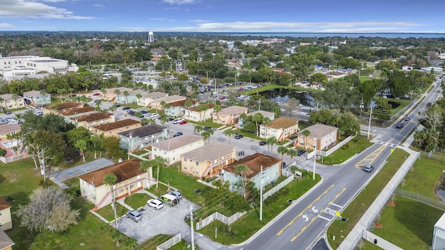 aerial view with a residential view