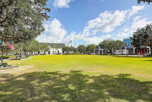 view of community featuring a yard