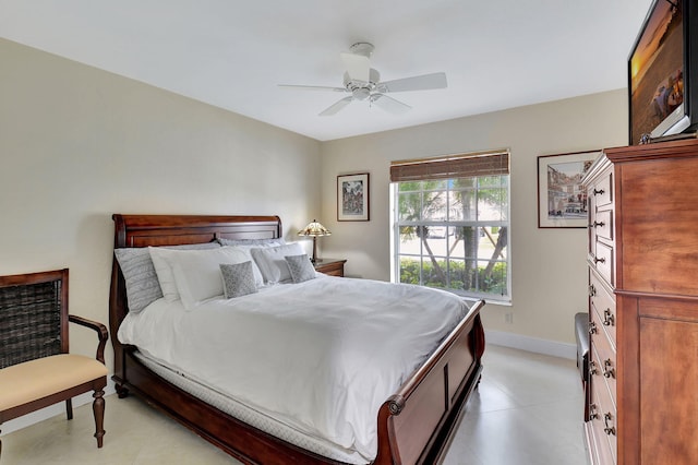 bedroom featuring ceiling fan