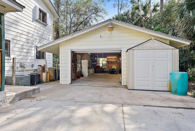 garage featuring central AC