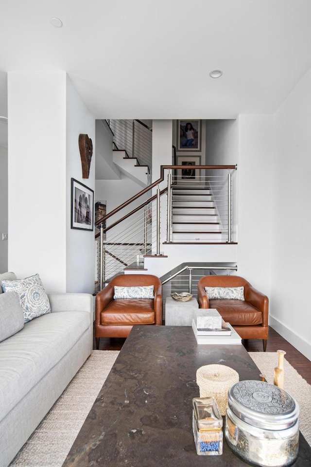 living room featuring wood-type flooring