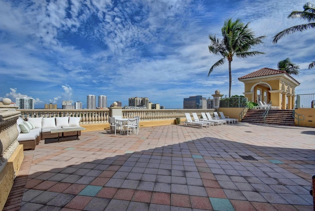 view of patio with an outdoor living space