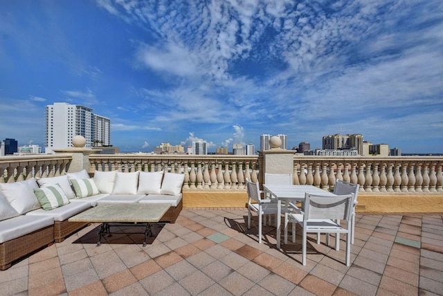 view of patio with an outdoor hangout area