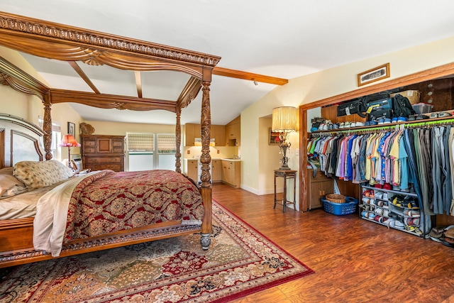 bedroom featuring a closet and wood-type flooring