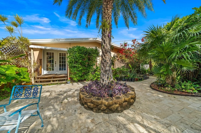 view of patio featuring french doors