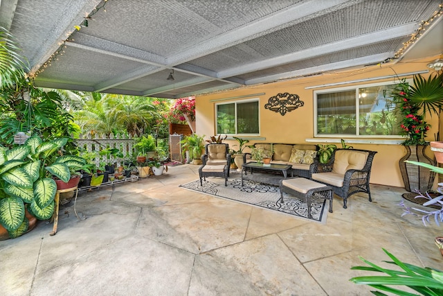 view of patio / terrace featuring an outdoor hangout area