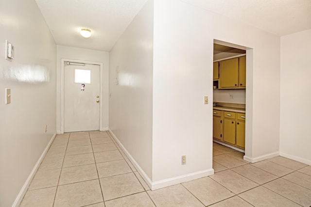 interior space featuring light tile patterned floors