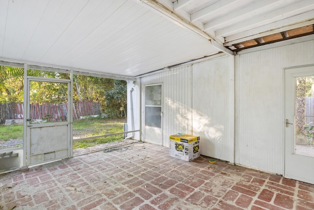 view of unfurnished sunroom