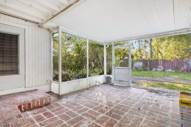 view of unfurnished sunroom