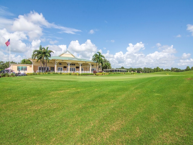 view of community with a lawn