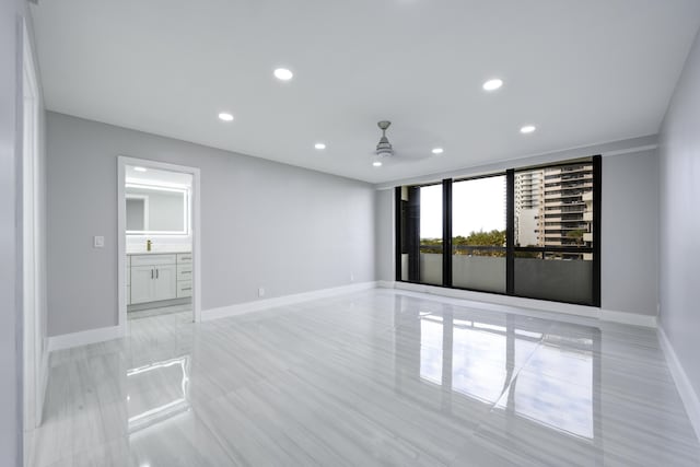 empty room with ceiling fan