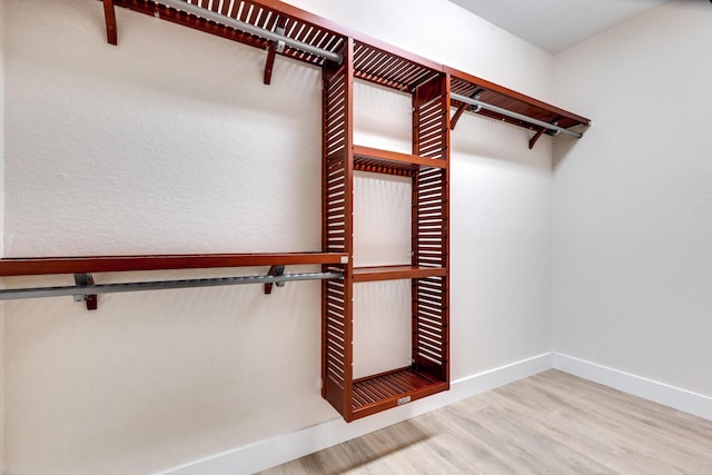 spacious closet with hardwood / wood-style floors