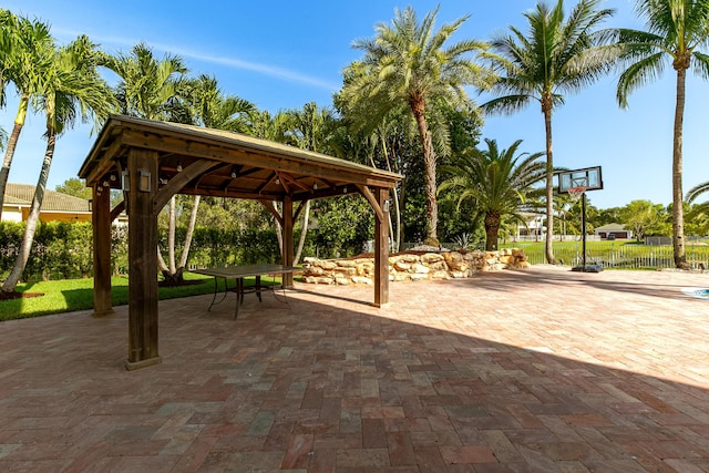 view of patio with a gazebo