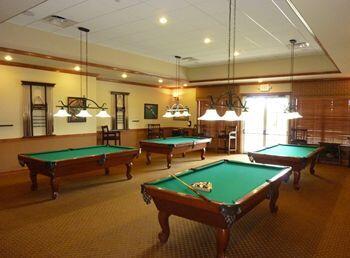 playroom with billiards and carpet