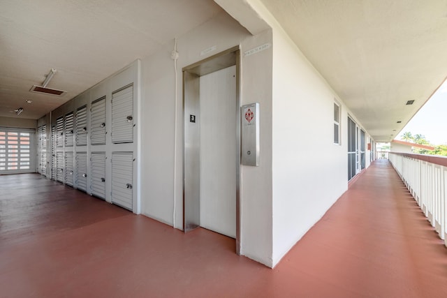 hall featuring elevator