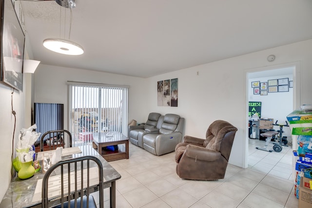 view of tiled living room