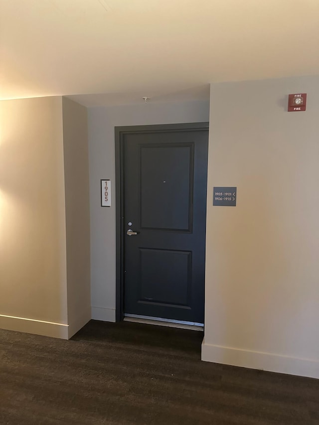 interior space featuring dark wood-type flooring