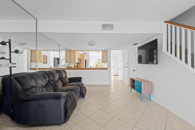 view of tiled living room