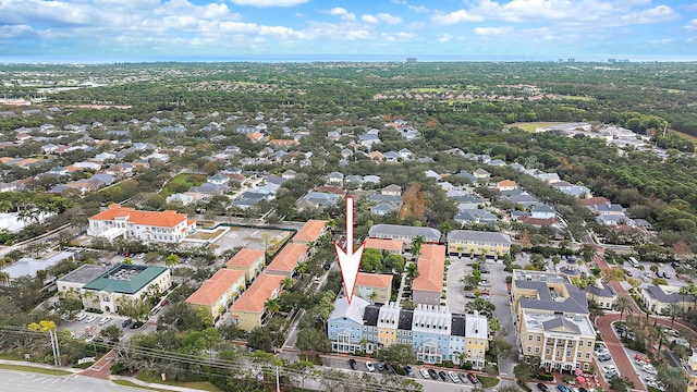 drone / aerial view with a residential view