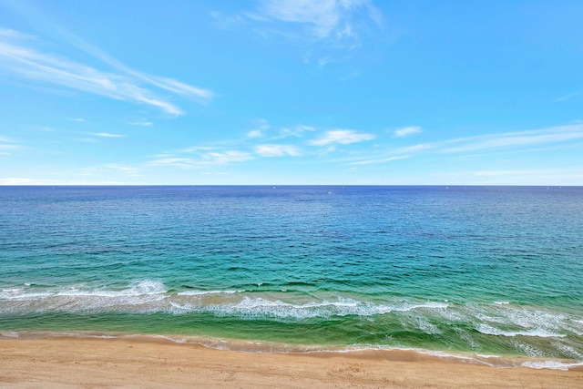 property view of water with a beach view