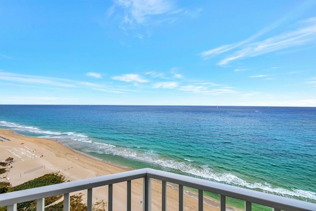 view of water feature featuring a view of the beach