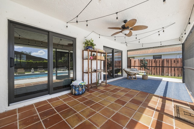 view of patio / terrace with ceiling fan