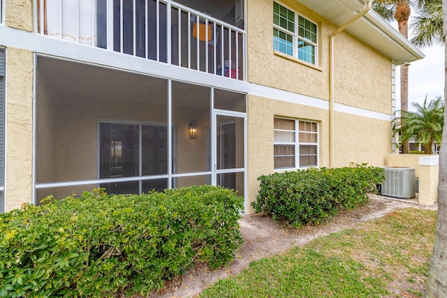 view of property exterior featuring central AC unit