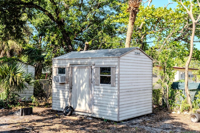 view of outdoor structure featuring cooling unit