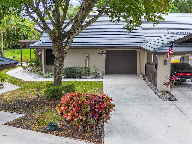 view of front of home with a garage