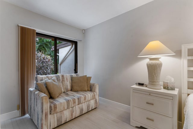 living area featuring light hardwood / wood-style flooring