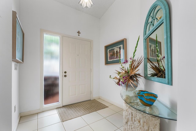 foyer with light tile patterned floors