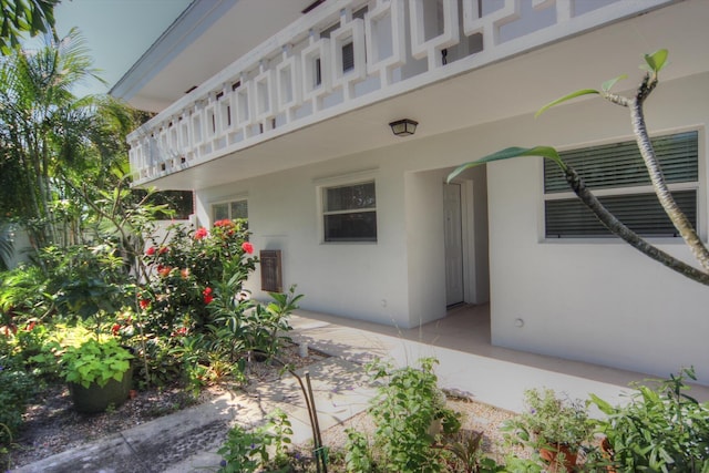 exterior space with a balcony