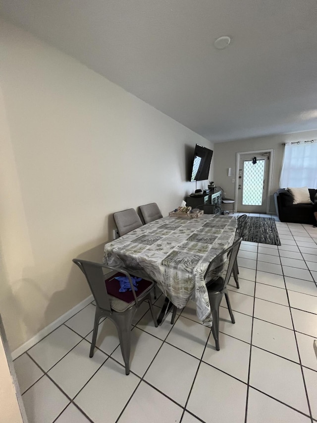 view of tiled dining room