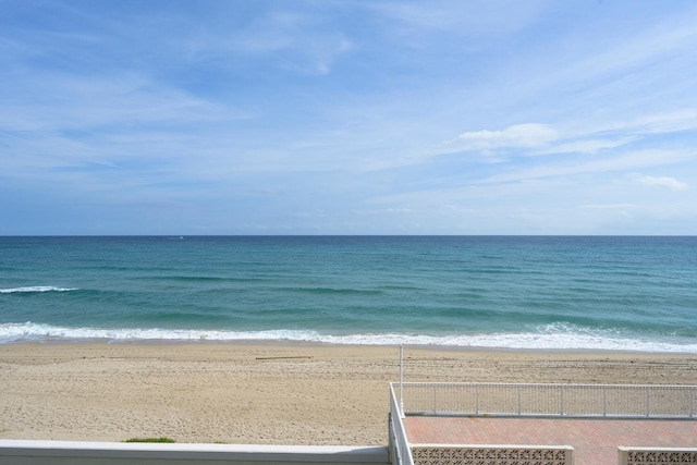 view of water feature featuring a view of the beach