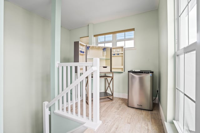 interior space with hardwood / wood-style floors