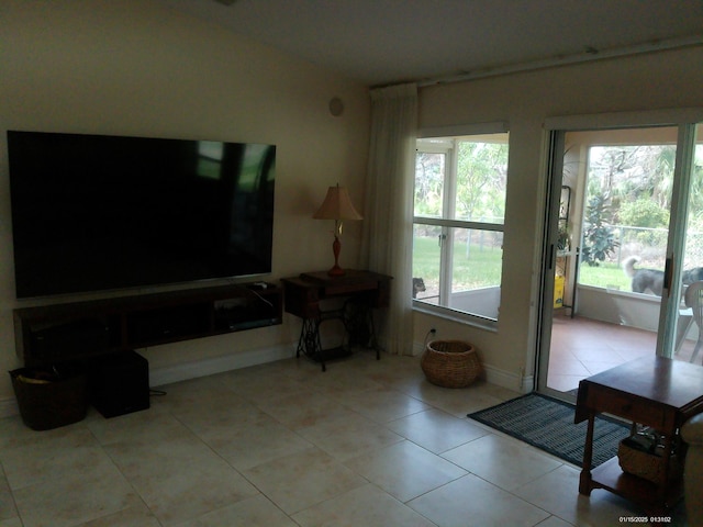 view of tiled living room