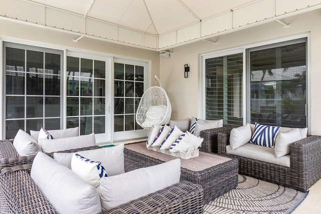 view of patio featuring an outdoor living space