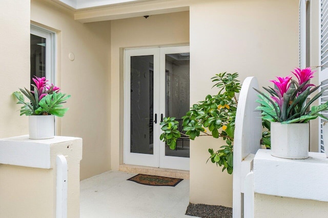 doorway to property with french doors