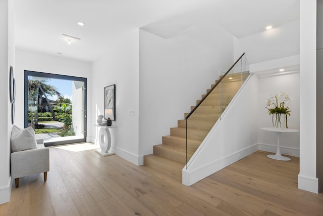 foyer featuring light hardwood / wood-style flooring