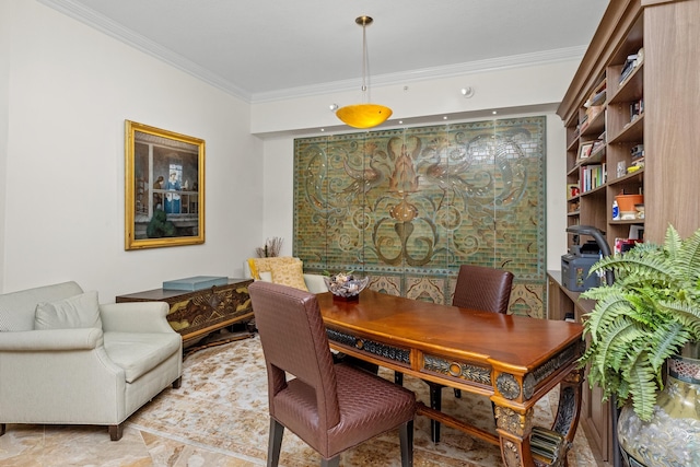 dining room featuring ornamental molding