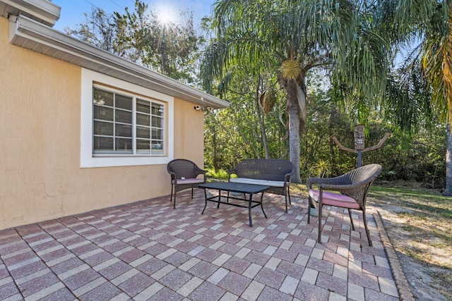 view of patio with an outdoor hangout area