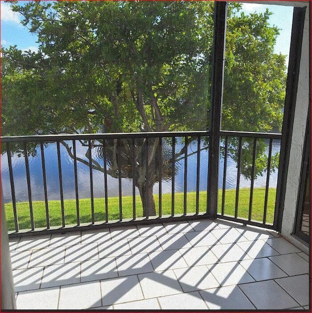 balcony with a water view