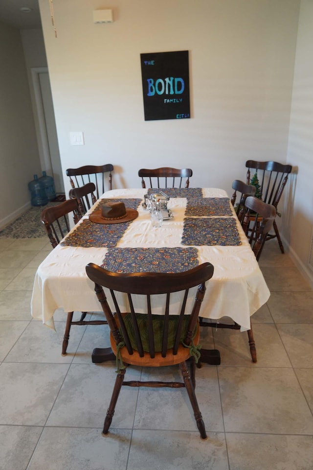 view of tiled dining space