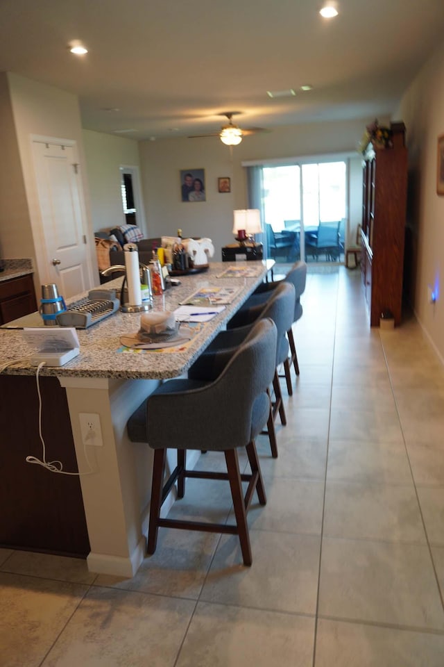 view of tiled dining area