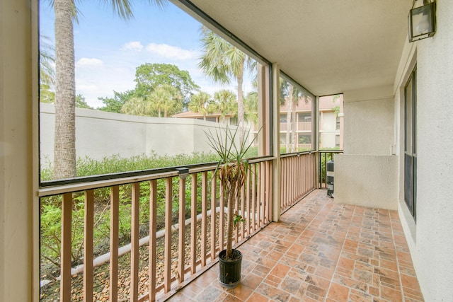 view of unfurnished sunroom