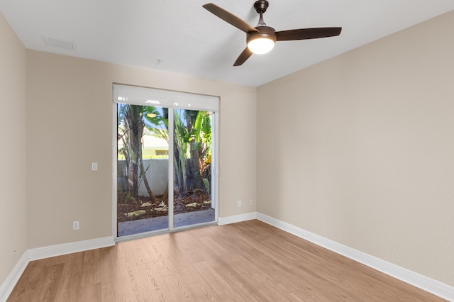 3016 Waterside Cir, Boynton Beach, FL 33435 - spare room featuring light wood-style floors, ceiling fan, and baseboards