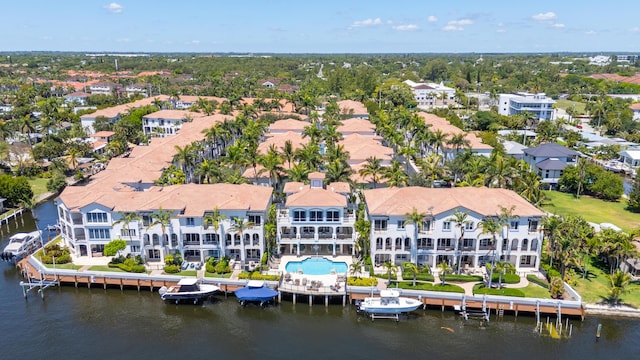 3016 Waterside Cir, Boynton Beach, FL 33435 - drone / aerial view of a nearby body of water and a pool area