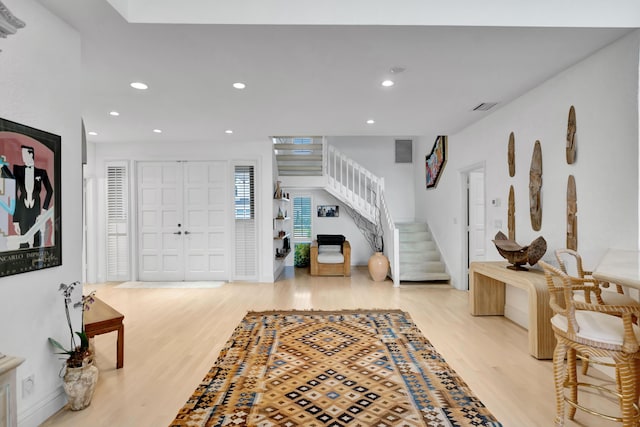 foyer featuring light hardwood / wood-style flooring