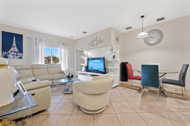 view of tiled living room