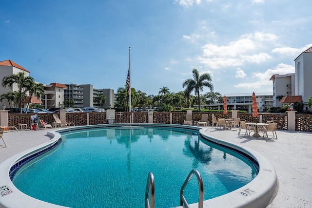 view of pool with a patio area